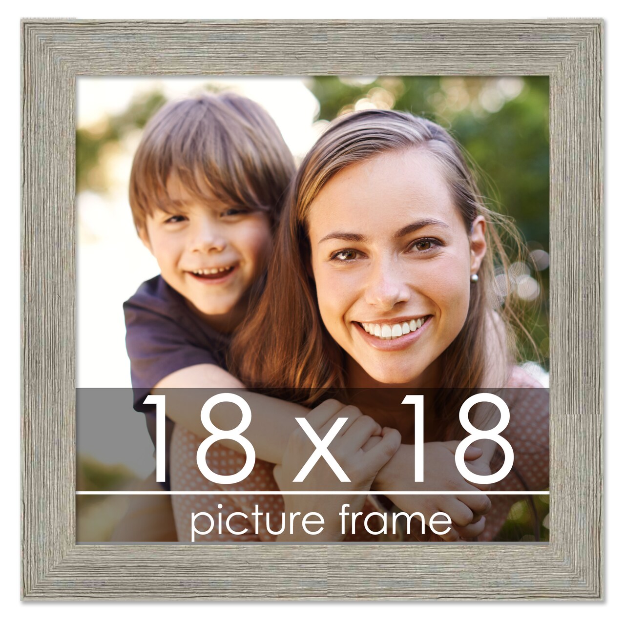 18x18 Wide Barnwood Picture Frame with UV-Resistant Acrylic & Acid Free Backing, Available in 6 Paint Finishes - Grey, Brown, White, and Black